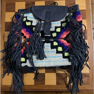 Cleobella Multicolor Fringe Backpack